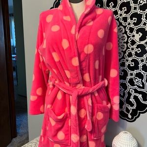 Pink polka dot robe